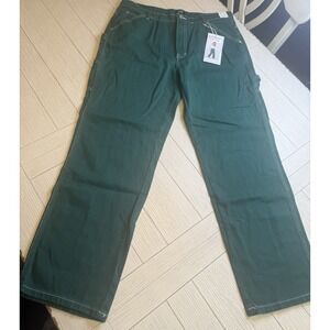 NWT Simple Society Green Carpenter Jeans Women's Size: 15/32 High Rise